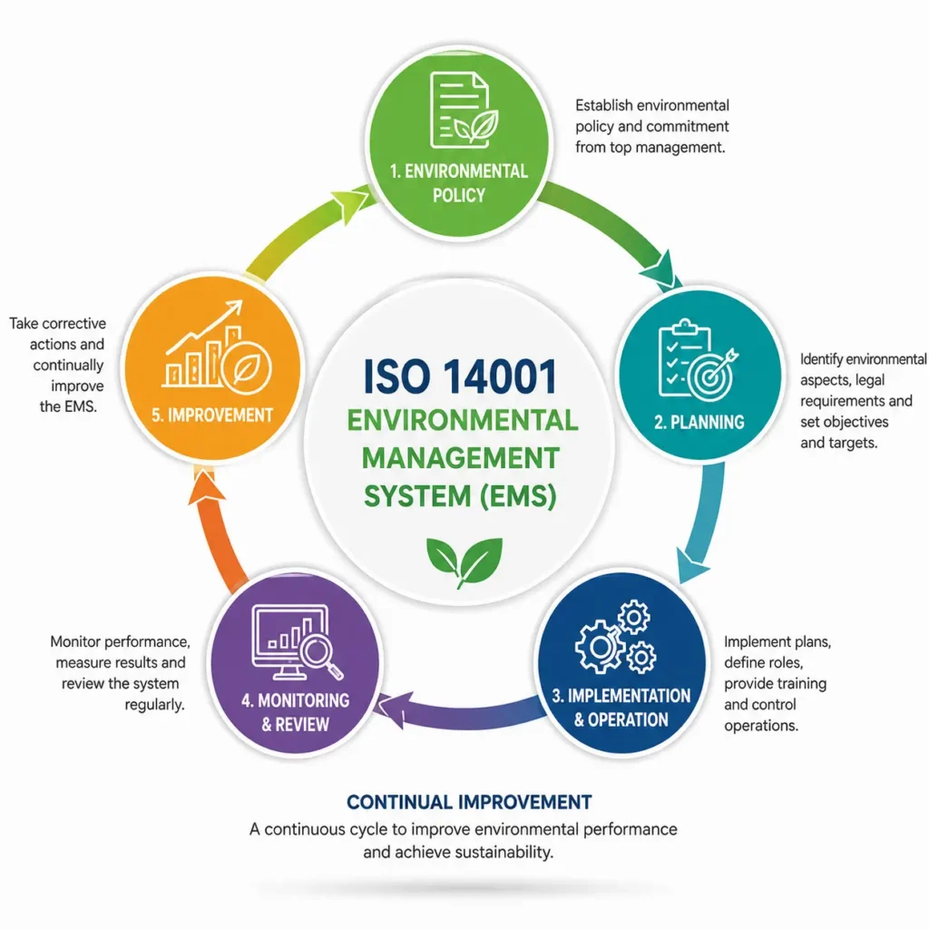 ISO 14001 Environmental Management System cycle
