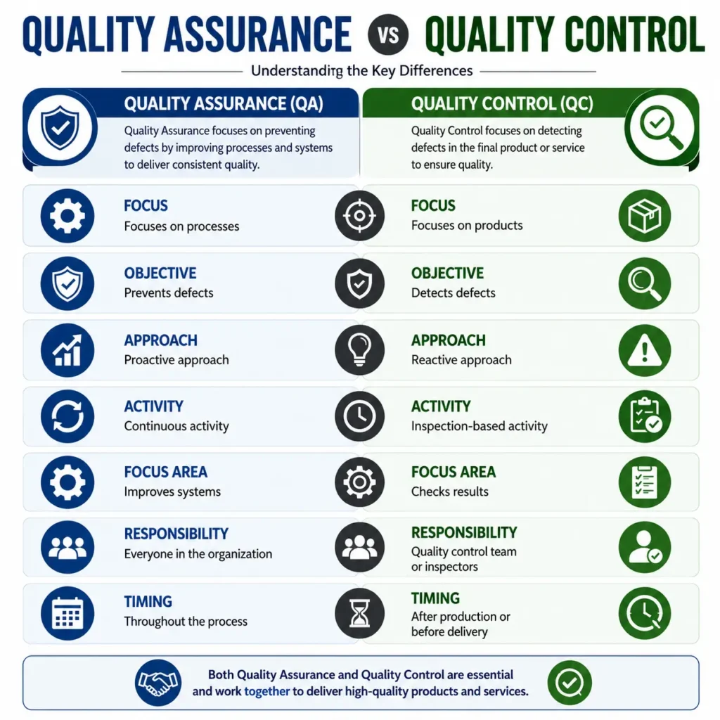 Difference between quality assurance and quality control