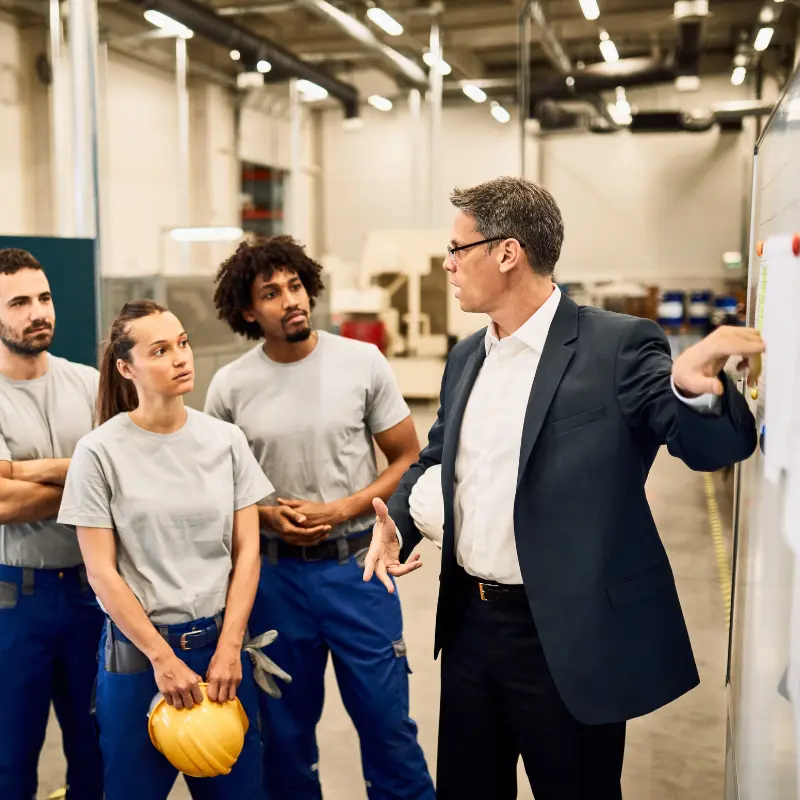 Students attending quality control course