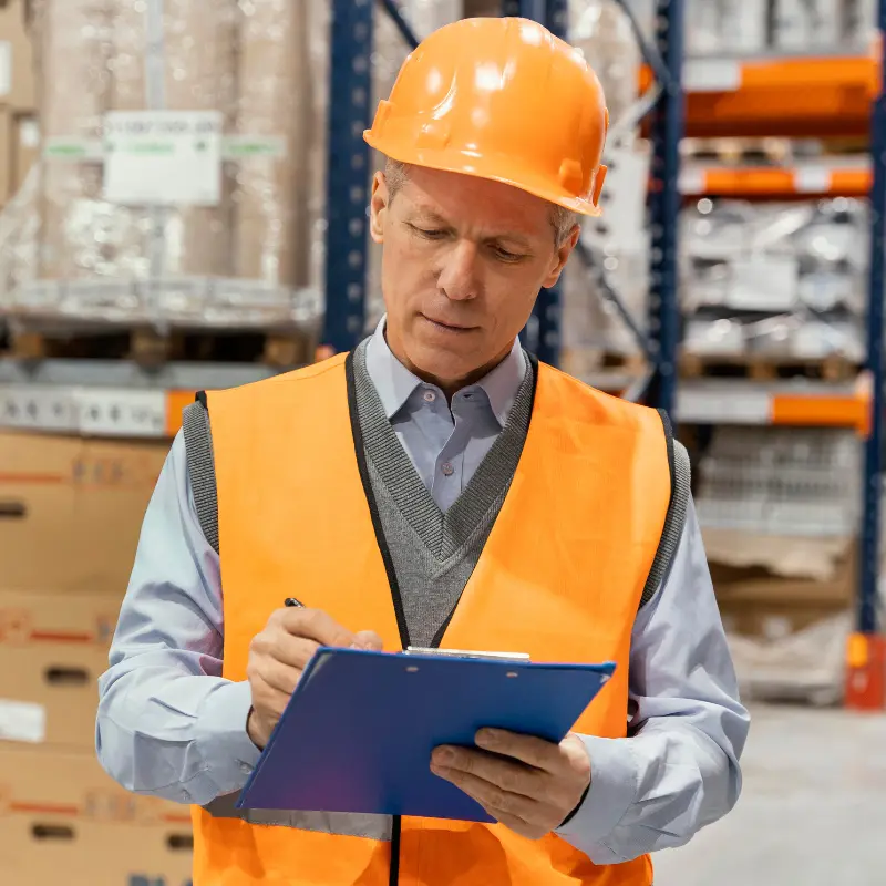 Quality control inspection process in a workplace