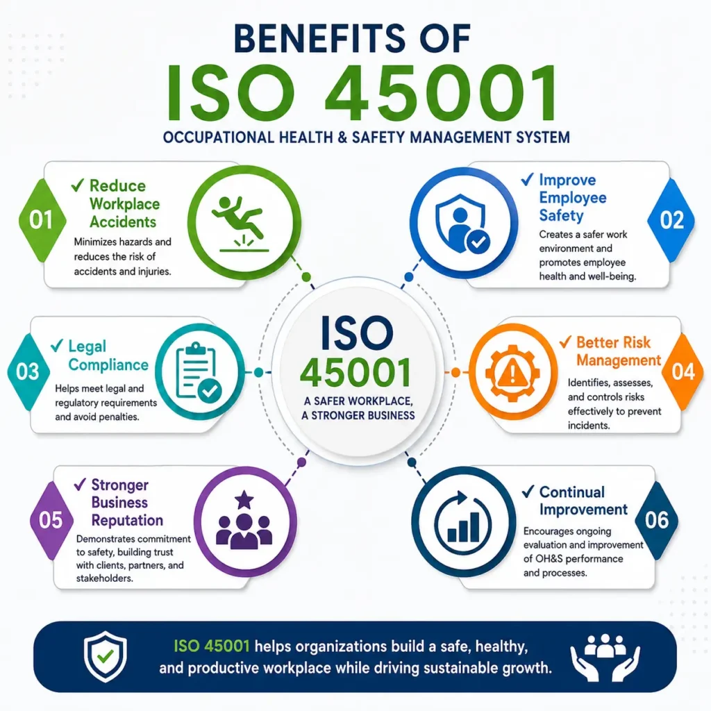 Benefits of ISO 45001 certification for workplace safety