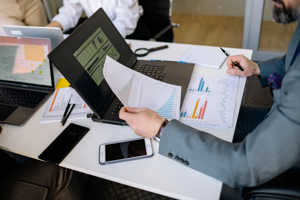 Internal quality auditor checking business processes and quality records